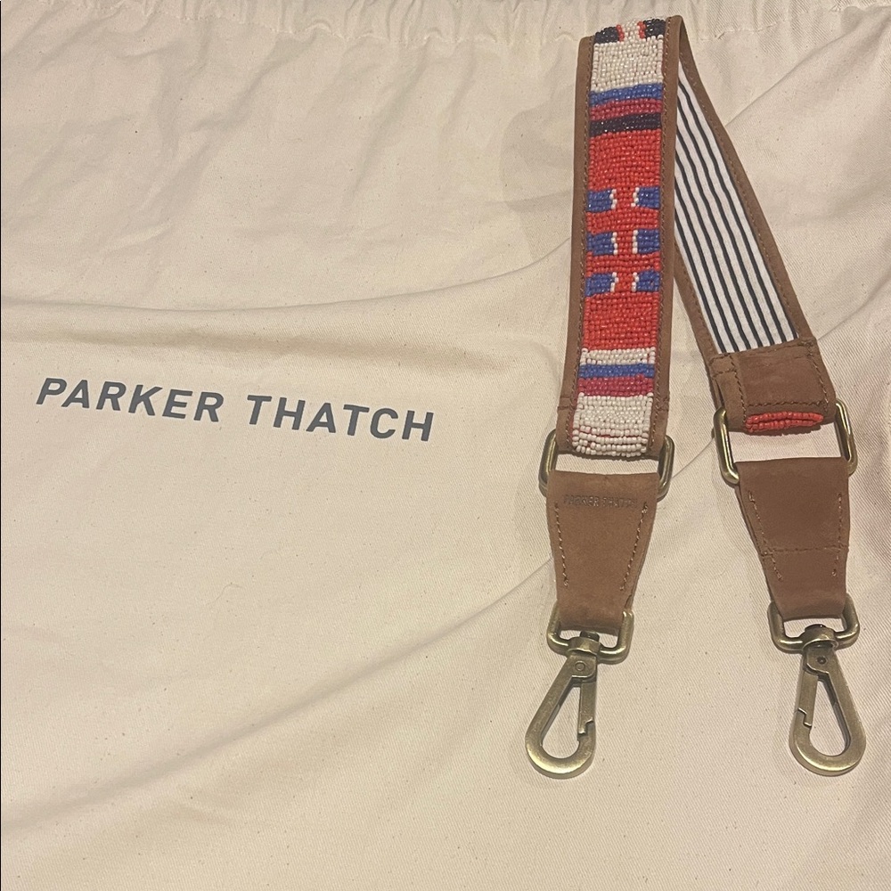 Parker Thatch Brown and Red beaded Bag  Shoulder Strap